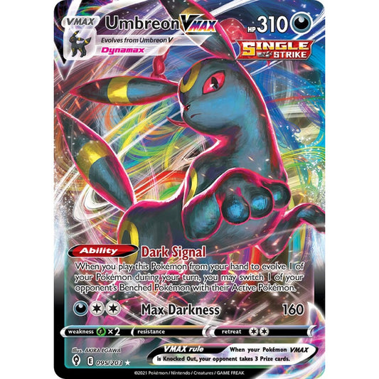 Umbreon VMAX Holo Rare VMAX 095/203 Pokemon Card Game Evolving Skies