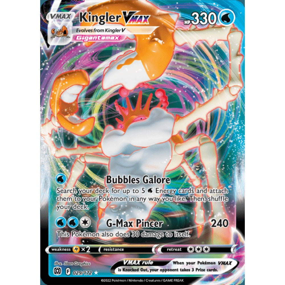 Kingler VMAX Ultra Rare 029/172 Pokemon Card Game Brilliant Stars