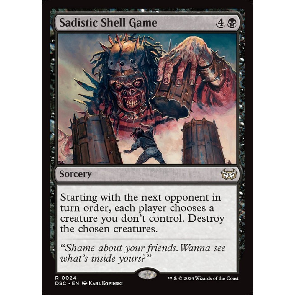 Sadistic Shell Game, 24, rare, Magic: The Gathering, Duskmourn: House of Horror