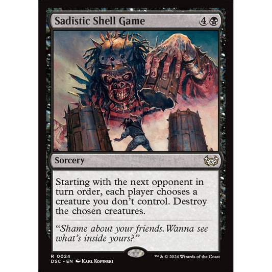 Sadistic Shell Game, 24, rare, Magic: The Gathering, Duskmourn: House of Horror