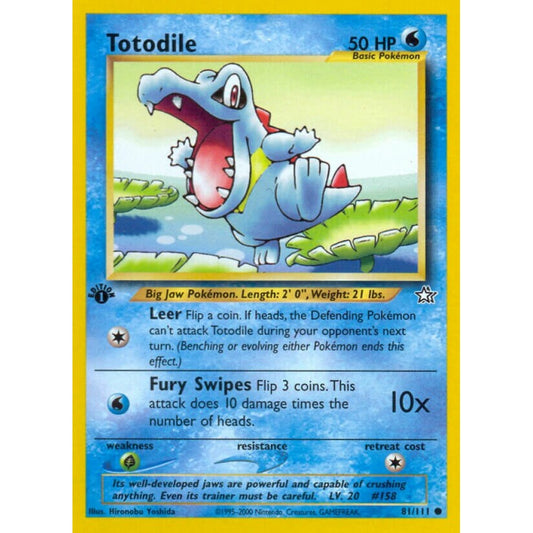 Totodile Common 81/111 Pokemon Card Game Neo Genesis