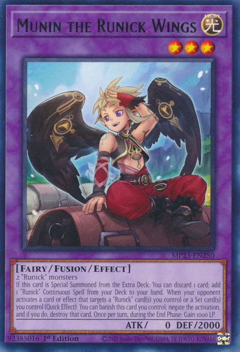 Munin the Runick Wings TAMA-EN038 Super Super Rare Yu-Gi-Oh Tactical Masters in Art