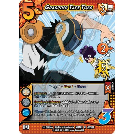 Grasping Tape Toss, 47/180, C, UniVersus, MHA01 My Hero Academia