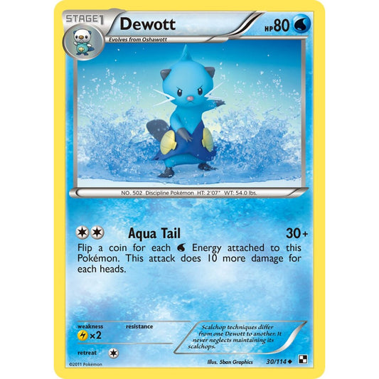 Dewott Uncommon 30/114 Pokemon Card Game Black & White