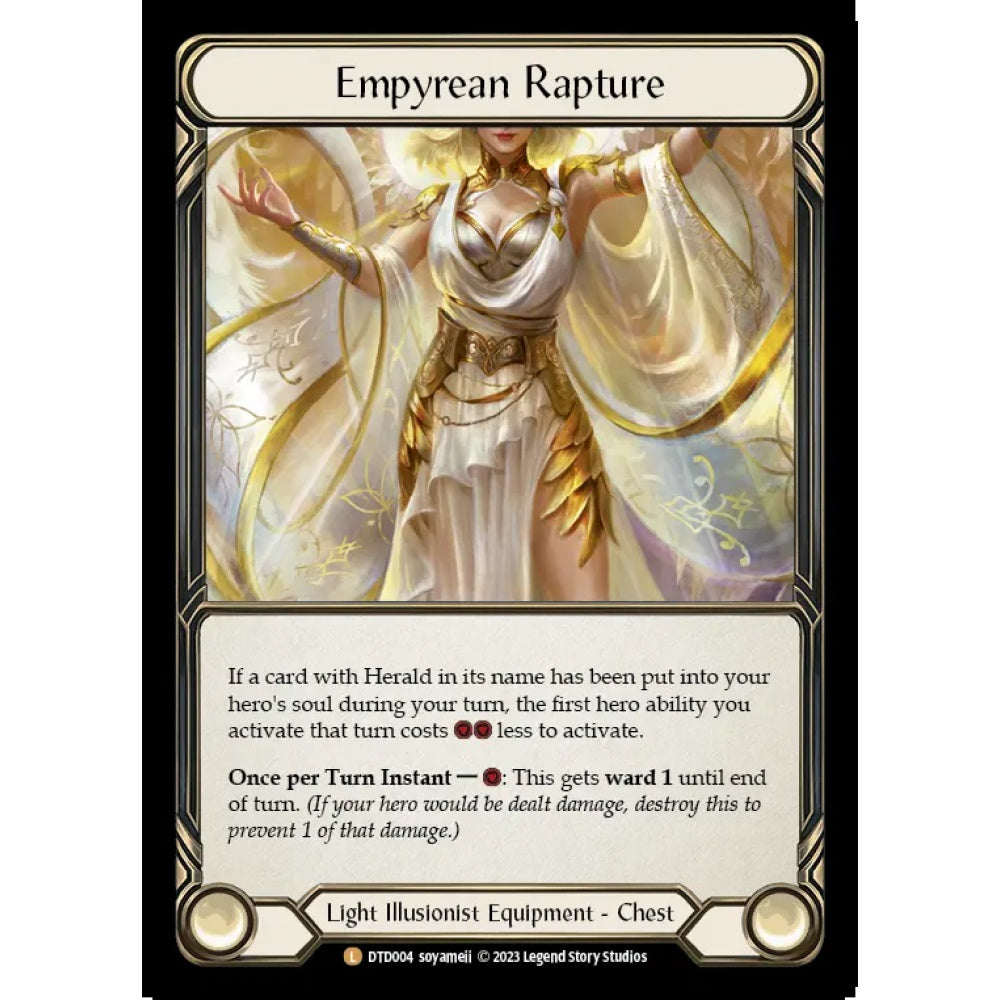 Empyrean Rapture DTD004-RF Legendary Flesh & Blood Trading Card Game Dusk till Dawn in Rainbow Foil Art