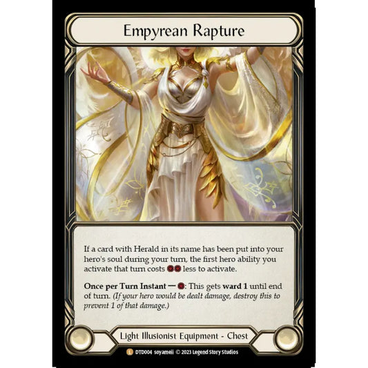 Empyrean Rapture DTD004-RF Legendary Flesh & Blood Trading Card Game Dusk till Dawn in Rainbow Foil Art