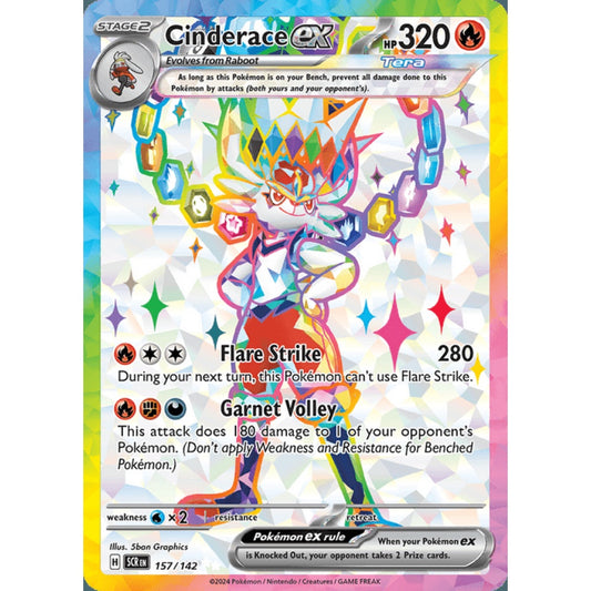 Cinderace ex Full Art 157/142 Pokemon Card Game Stellar Crown