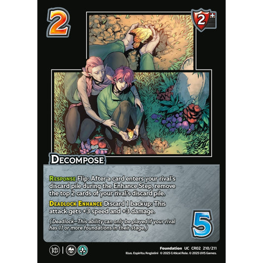 Decompose, 210/211, CR02, Universus, Critical Role: Heroes Of Exandria, Foundation, UC
