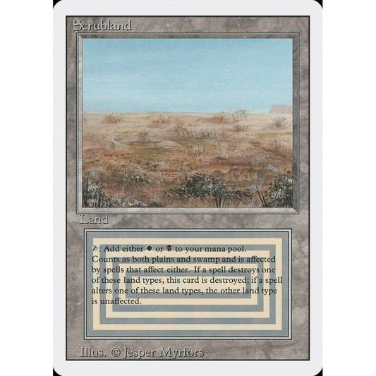 Scrubland rare 286 Magic the Gathering Revised Edition