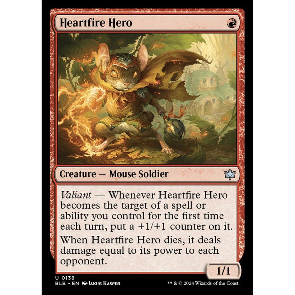 Heartfire Hero, 138, uncommon, Magic: The Gathering, Bloomburrow