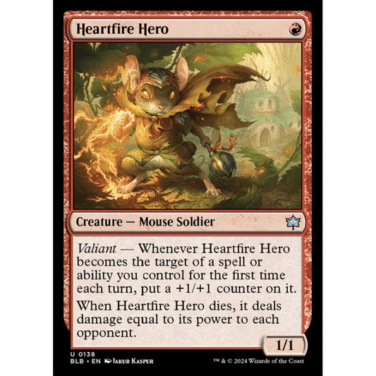 Heartfire Hero, 138, uncommon, Magic: The Gathering, Bloomburrow