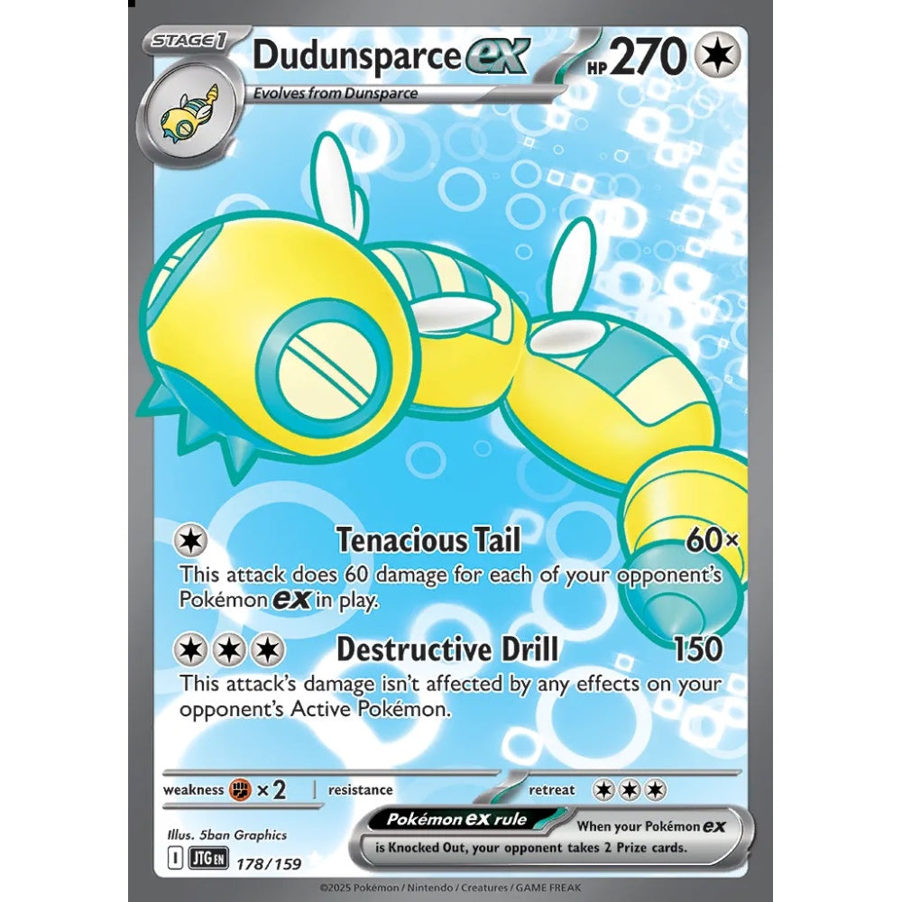 Dudunsparce ex Ultra Rare 178/159 Pokemon Card Game Journey Together