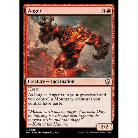 Anger, 208, uncommon, Magic: The Gathering, Modern Horizons 3