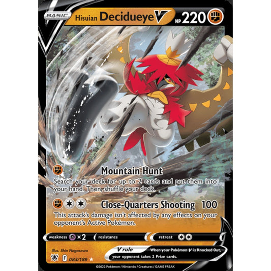 Hisuian Decidueye V Double Rare 083/189 Pokemon Card Game Astral Radiance