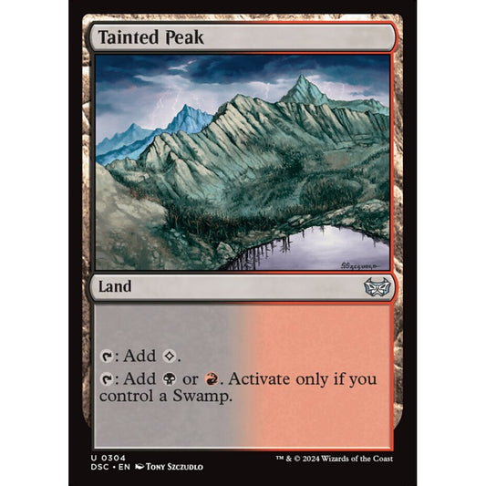 Tainted Peak, 304, uncommon, Magic: The Gathering, Duskmourn: House of Horror