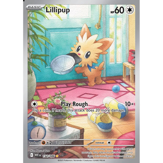 Lillipup Illustration Rare 154/086 Pokemon Card Game White Flare