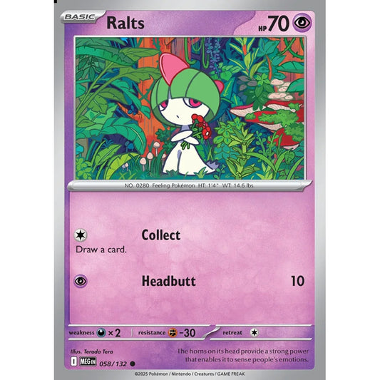 Ralts Common 058/132 Pokemon Card Game Mega Evolution