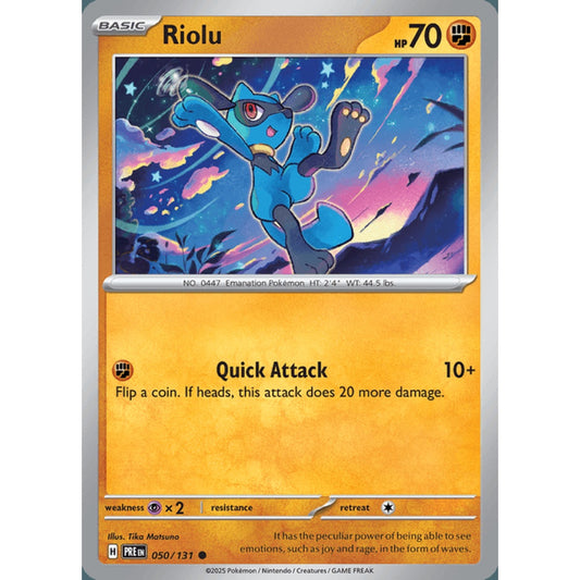 Riolu Common 050/131 Pokemon Card Game Prismatic Evolutions
