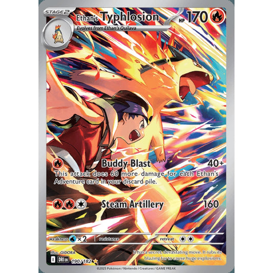 Ethan's Typhlosion Illustration Rare 190/182 Pokemon Card Game Destined Rivals