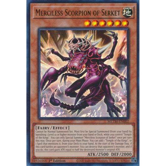 Merciless Scorpion of Serket MZTM-EN002 Collector's Rare Collector's Rare Yu-Gi-Oh Maze of the Master in Art