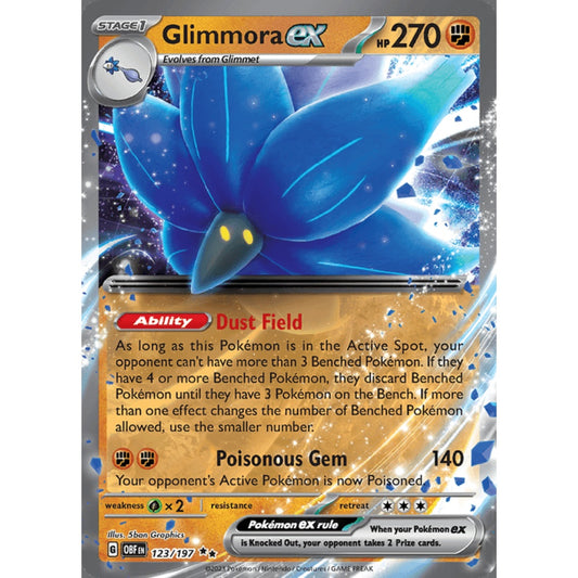 Glimmora ex Double Rare 123/197 Pokemon Card Game Obsidian Flames