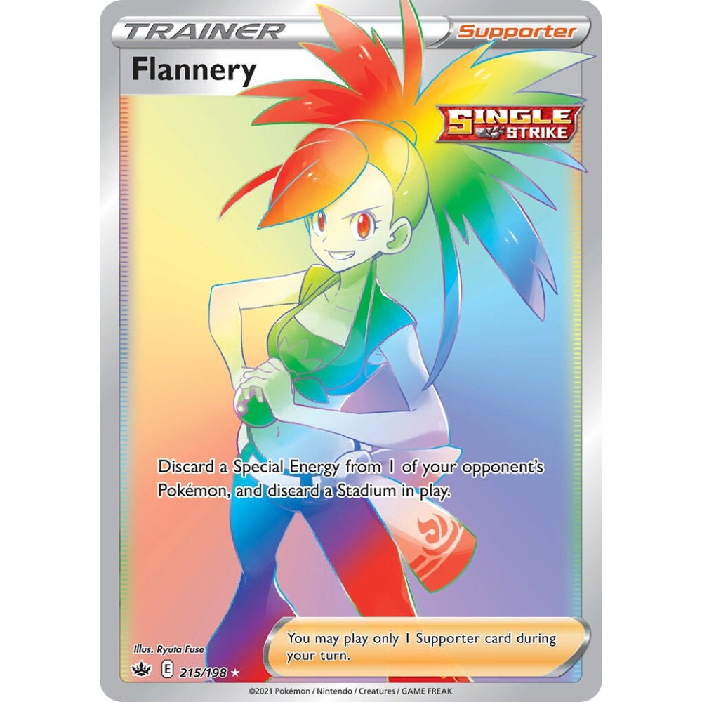 Flannery Rare Rainbow 215/198 Pokemon Card Game Chilling Reign