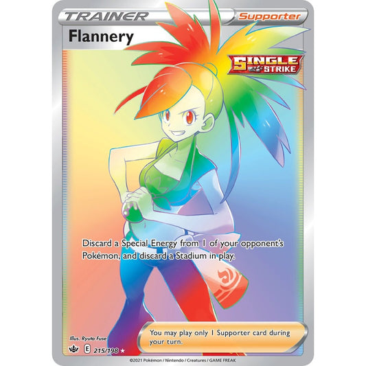 Flannery Rare Rainbow 215/198 Pokemon Card Game Chilling Reign
