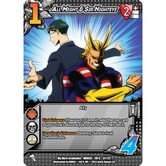 All Might & Sir Nighteye, 51/122, XR-C, UniVersus, MHA05 Undaunted Raid