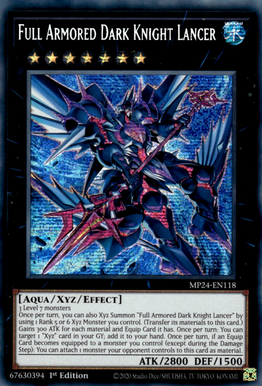 Full Armored Dark Knight Lancer AGOV-EN041 Ultra Ultra Rare Yu-Gi-Oh Age of Overlord in Art