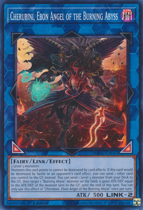Cherubini, Ebon Angel of the Burning Abyss RA01-EN042 Ultra Ultra Rare Yu-Gi-Oh 25th Anniversary Rarity Collection in Art