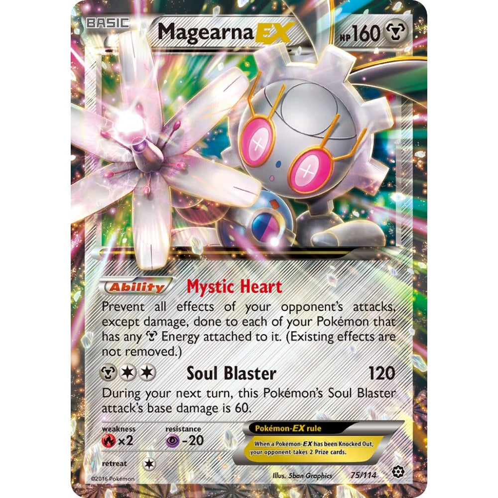 Magearna-EX Rare Holo EX 75/114 Pokemon Card Game Steam Siege