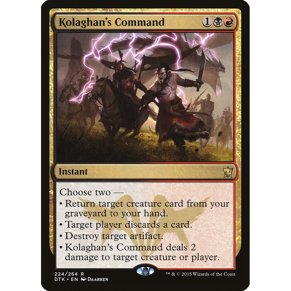 Kolaghan's Command rare 224 Magic the Gathering Dragons of Tarkir
