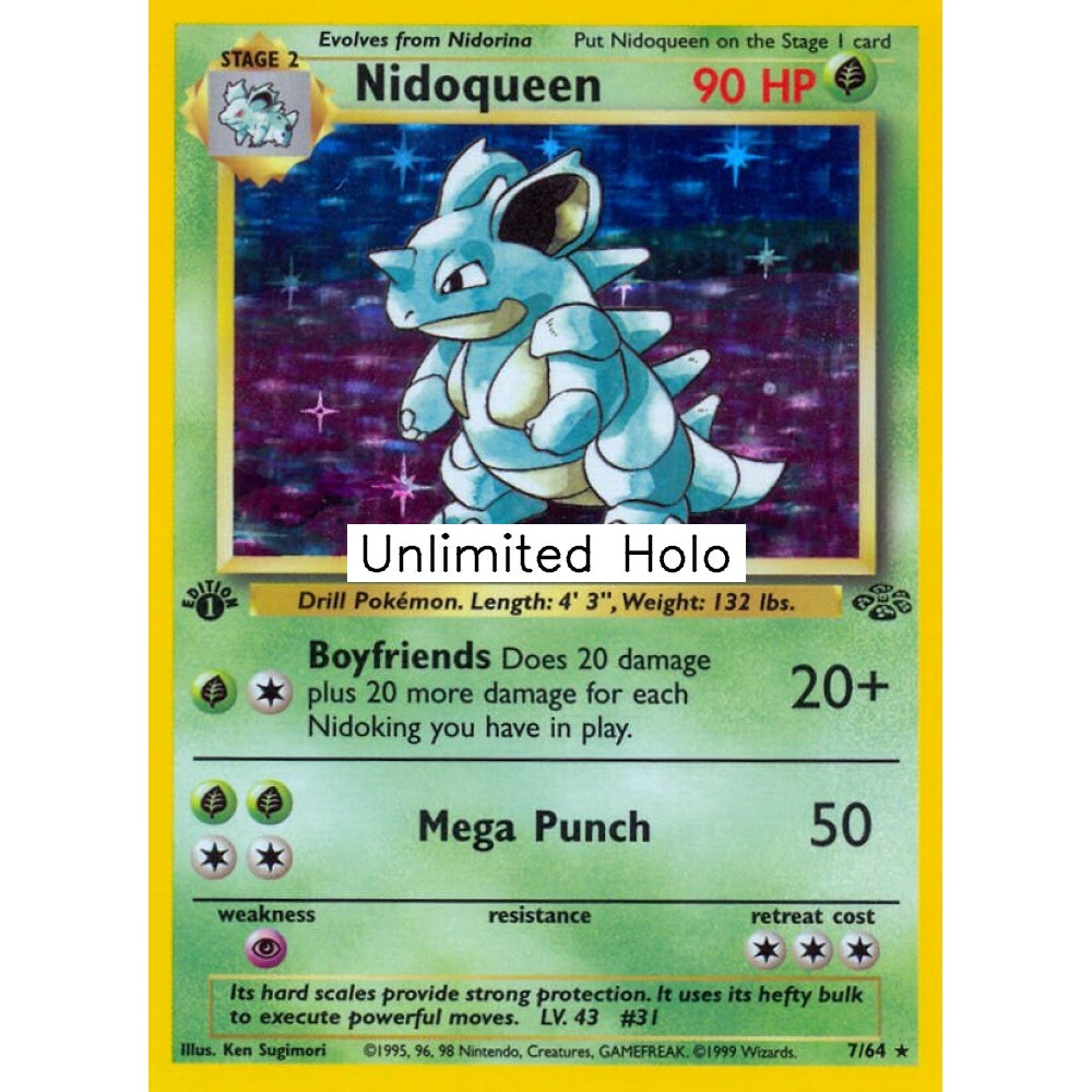 Nidoqueen Rare Holo 7/64 Pokemon Card Game Jungle