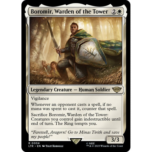 Boromir, Warden of the Tower, rare, 4, Magic the Gathering, The Lord of the Rings: Tales of Middle-earth