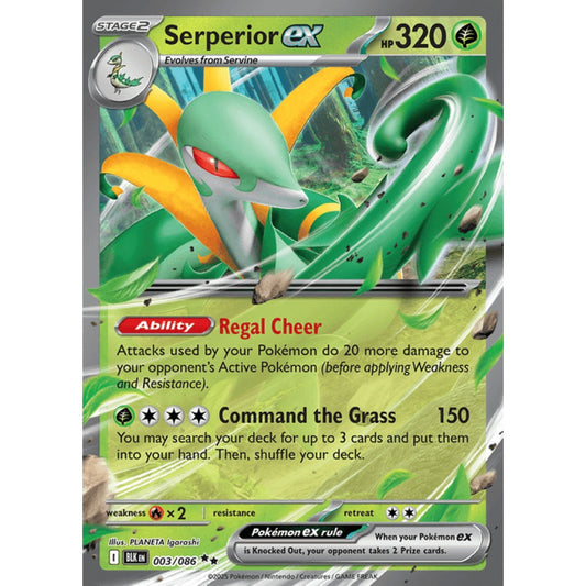 Serperior ex Double Rare 3/086 Pokemon Card Game Black Bolt
