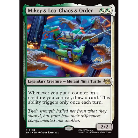 Mikey & Leo, Chaos & Order rare 158 Magic the Gathering Teenage Mutant Ninja Turtles