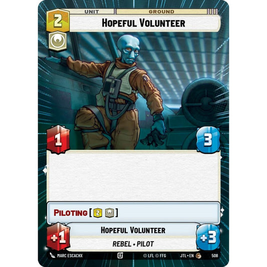 Hopeful Volunteer, C, JTL 508) Hyperspace, Star Wars Unlimited