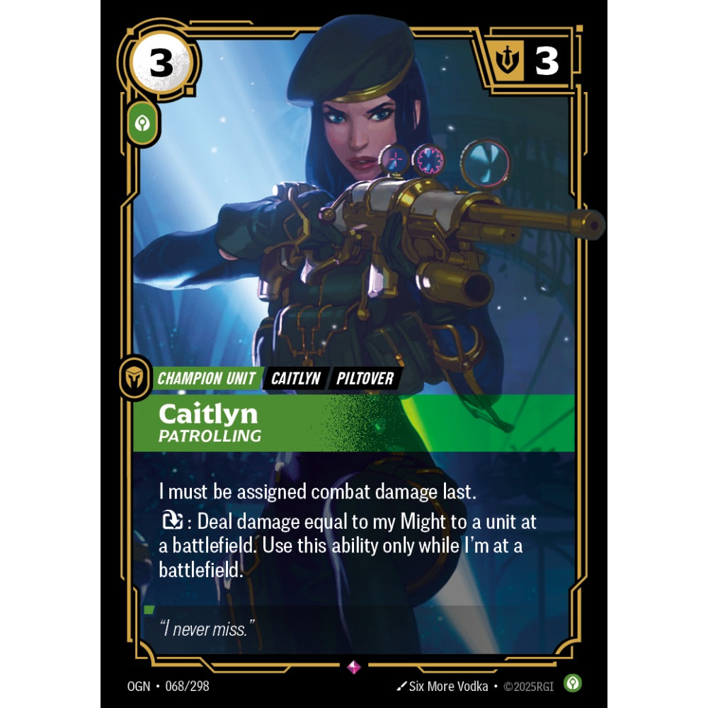 Caitlyn, Patrolling OGN-068/298 Riftbound Card Game Origins Rare