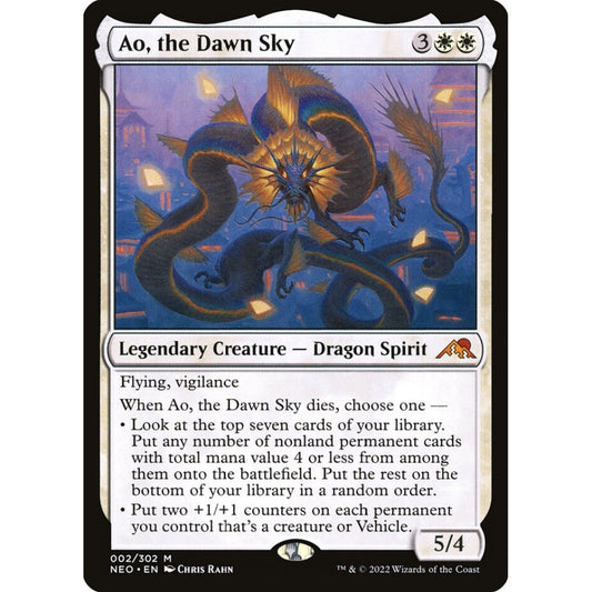 Ao, the Dawn Sky mythic 2 Magic the Gathering Kamigawa: Neon Dynasty