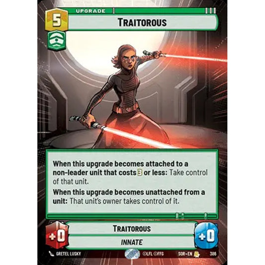 Traitorous, 386, R, Star Wars Unlimited, Sparks Of Rebellion
