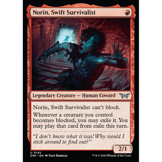 Norin, Swift Survivalist, 145, uncommon, Magic: The Gathering, Duskmourn: House of Horror