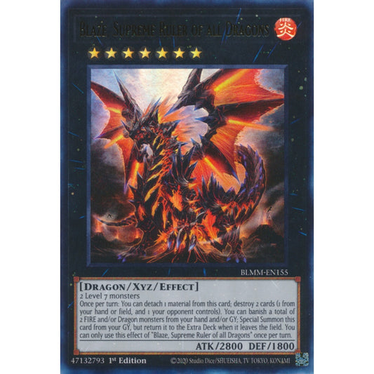 Blaze, Supreme Ruler of all Dragons BLTR-EN045 Secret Secret Rare Yu-Gi-Oh Battles of Legend: Terminal Revenge in Art