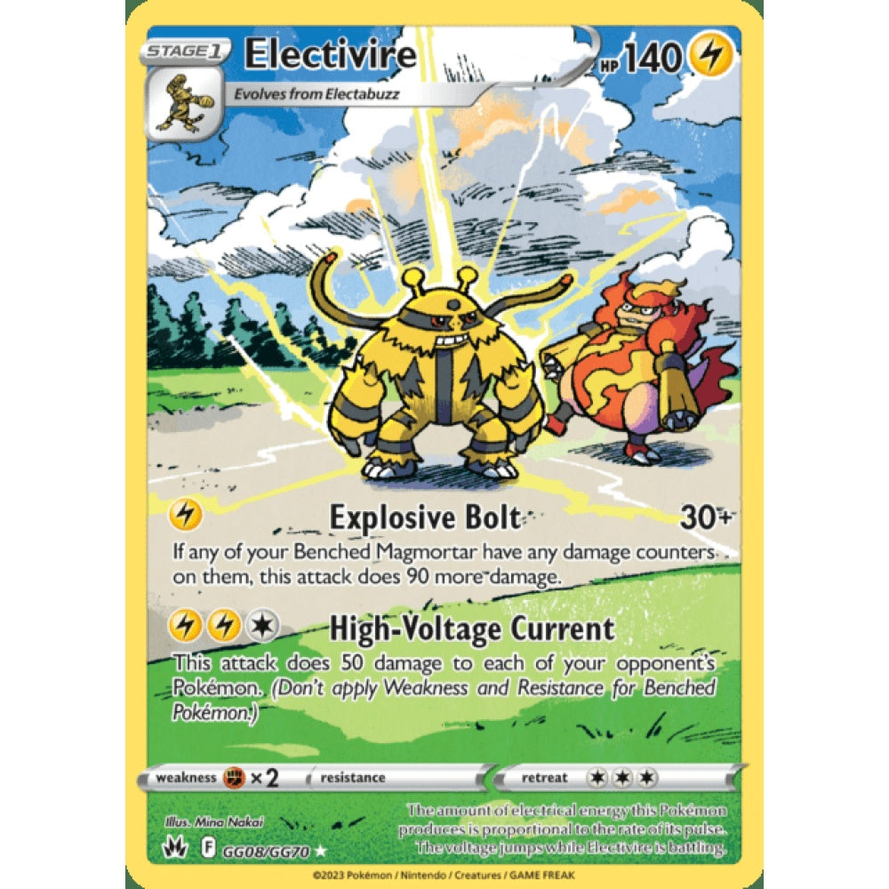 Electivire Illustration Rare GG8/GG70 Pokemon Card Game Crown Zenith