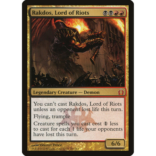 Rakdos, Lord of Riots mythic 187 Magic the Gathering Return to Ravnica