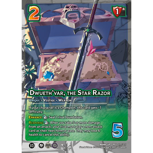 Dwueth'var, Star Razor, 177/211, CR02, Universus, Critical Role: Heroes Of Exandria, Asset, UR