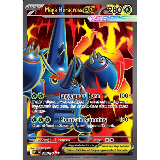 Mega Heracross ex Ultra Rare 108/094 Pokemon Card Game Phantasmal Flames