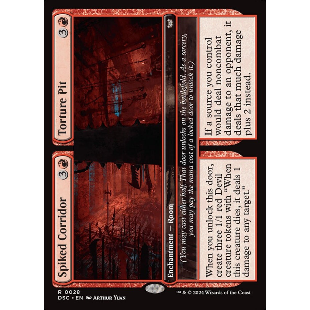 Spiked Corridor // Torture Pit, 28, rare, Magic: The Gathering, Duskmourn: House of Horror