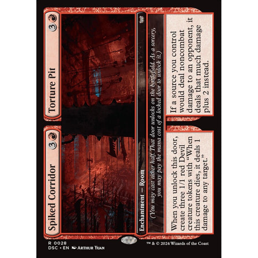 Spiked Corridor // Torture Pit, 28, rare, Magic: The Gathering, Duskmourn: House of Horror