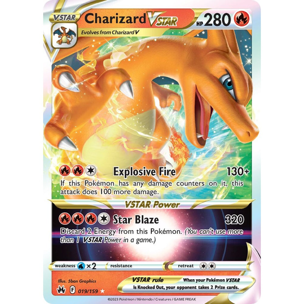 Charizard VSTAR Holo Rare VSTAR 019/159 Pokemon Card Game Crown Zenith