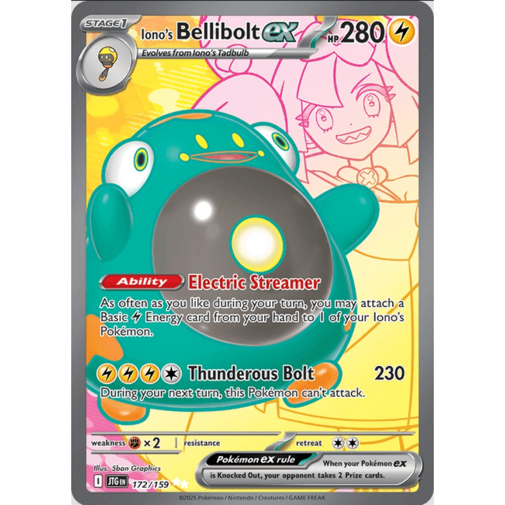 Iono's Bellibolt ex 172/159 Ultra Rare JTG Journey Together Pokemon